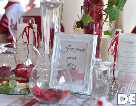 decoration mariage rouge bordeau par griffe deco