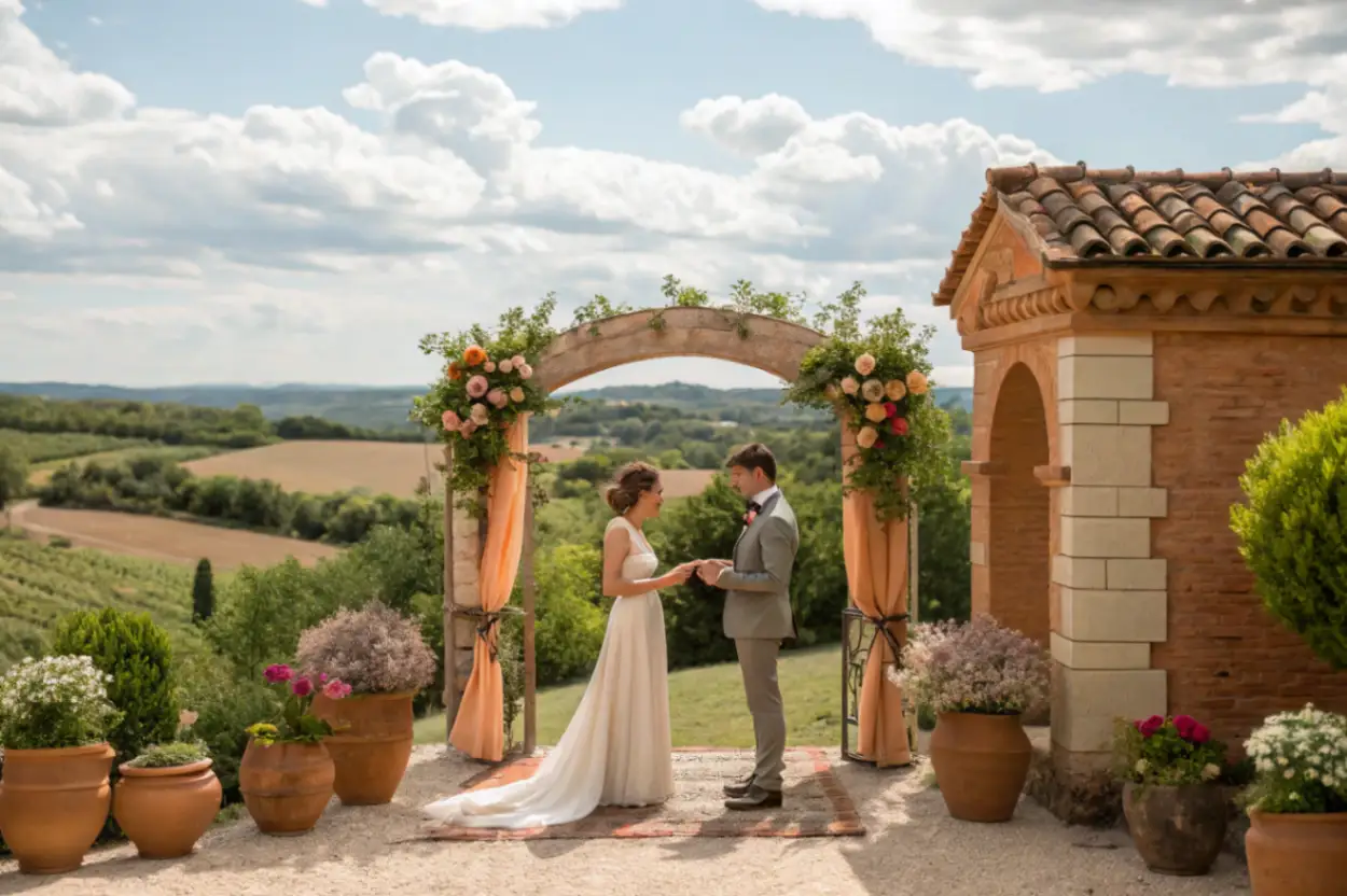 Mariage naturel en France 2026 : terracotta, sauge et Mocha Mousse